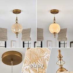 TLOLGT Vintage White Milk Glass Pendant Light 6.3 Hardwired