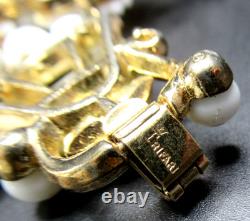 TRIFARI Alfred Philippe Beau Belles White MIlk Glass Necklace Bracelet Pin Set