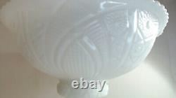 Thatcher McKee Concord Milk Glass 1951 Punch Bowl Made in USA 10 tall x 13 1/4