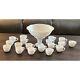 Thatcher Mckee Milk Glass Concord Punch Bowl Set For 18