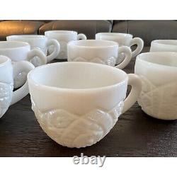 Thatcher McKee Milk Glass Concord Punch Bowl Set For 18