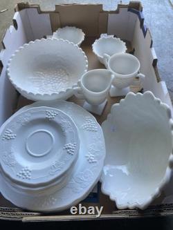 Three Boxes Beautiful Milk Glass