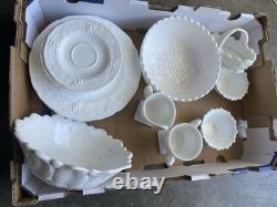Three Boxes Beautiful Milk Glass