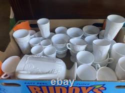 Three Boxes Beautiful Milk Glass