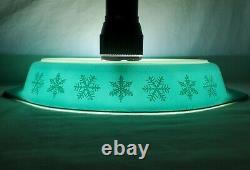 ULTRA RARE Pyrex Turquoise 7 LARGE SNOWFLAKE Divided Dish EXCELLENT White Blue