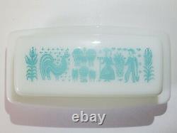 Ultra Rare Pyrex REVERSE BUTTERPRINT LADY ON THE LEFT BUTTER DISH