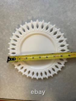 Uncommon 9 Kemple Milk Glass Plates Sheaf of Wheat Pattern