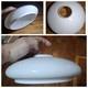 Unusual Antique White Milk Glass Vintage Electric Oil Lamp Light Shade