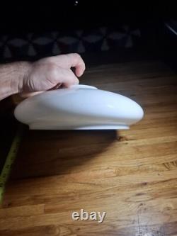 Unusual Antique White Milk Glass Vintage electric Oil Lamp Light Shade
