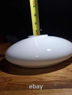 Unusual Antique White Milk Glass Vintage electric Oil Lamp Light Shade