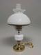 Vintage 21.5 Mcm Hobnail White Milk Glass Hurricane Parlor Table Lamp