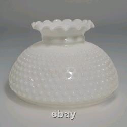 VINTAGE 21.5 MCM Hobnail White Milk Glass Hurricane Parlor Table Lamp