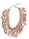 Vintage Alice Caviness 1950s Pink Gold White Milk Glass Bead Bib Choker Necklace