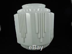 VINTAGE Art Deco large white milkglass lamp shade 10 tall industrial torchiere
