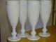 Vintage Four Champagne Glass Milk Glass Color White Height 7,09