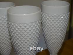 VINTAGE FOUR CHAMPAGNE GLASS MILK GLASS COLOR WHITE height 7,09