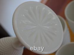 VINTAGE FOUR CHAMPAGNE GLASS MILK GLASS COLOR WHITE height 7,09