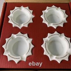 VINTAGE INDIANA GLASS CO Embassy MILK GLASS Restaurant ASH TRAYS NEW IN BOX