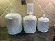 Vintage Milk Glass Canisters With Lids Set Of 3 Indiana Colony Grape Harvest