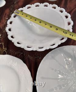 VINTAGE MILK GLASS ORIGINALS LOT Toothpick Holder SNACK PLATE CAKE PLATE COMPOTE