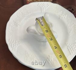 VINTAGE MILK GLASS ORIGINALS LOT Toothpick Holder SNACK PLATE CAKE PLATE COMPOTE