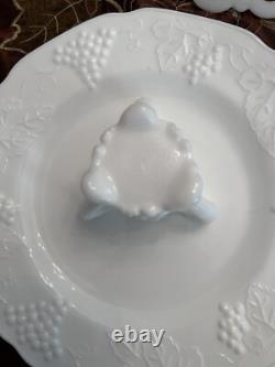 VINTAGE MILK GLASS ORIGINALS LOT Toothpick Holder SNACK PLATE CAKE PLATE COMPOTE