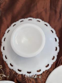 VINTAGE MILK GLASS ORIGINALS LOT Toothpick Holder SNACK PLATE CAKE PLATE COMPOTE
