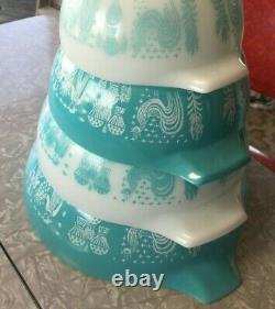 VINTAGE PYREX AMISH BUTTERPRINT CINDERELLA NESTING MIXING BOWLS Set of 4