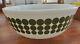 Vintage Pyrex Glass Rare 4 Qt Green Polka Dot Design Mixing Bowl # 404 Shiny