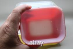 VINTAGE PYREX PRIMARY COLORS 4PC 501 502 503 SET REFRIGERATOR DISHES LIDS comple