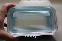VINTAGE PYREX PRIMARY COLORS 4PC 501 502 503 SET REFRIGERATOR DISHES LIDS comple
