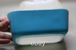 VINTAGE PYREX PRIMARY COLORS 4PC 501 502 503 SET REFRIGERATOR DISHES LIDS comple