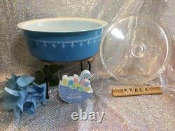 VINTAGE PYREX SNOWFLAKE GARLAND BIG BERTHA withlid? (1975)