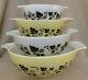 Vintage Pyrex Yellowithwhite Gooseberry Cinderella Bowl Nesting Complete Set Of 4
