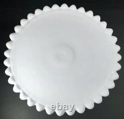 VINTAGE RARE DUNCAN & MILLER Milk Glass Old Giant Hobnail Pedestal Cake Stand