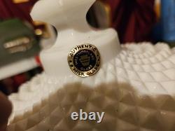 VINTAGE WESTMORELAND 14 New Old Stock Milk Glass Diamond SAWTOOTH COVERED