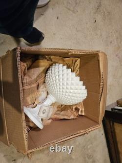 VINTAGE WESTMORELAND 14 New Old Stock Milk Glass Diamond SAWTOOTH COVERED