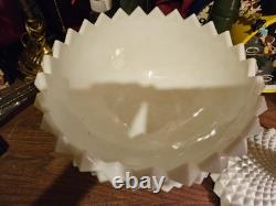 VINTAGE WESTMORELAND 14 New Old Stock Milk Glass Diamond SAWTOOTH COVERED