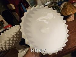 VINTAGE WESTMORELAND 14 New Old Stock Milk Glass Diamond SAWTOOTH COVERED