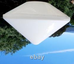 VTG 18 Art Deco White Milk Glass Diamond Shaped Hanging Light