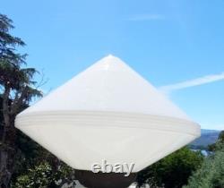 VTG 18 Art Deco White Milk Glass Diamond Shaped Hanging Light