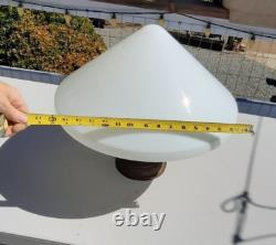 VTG 18 Art Deco White Milk Glass Diamond Shaped Hanging Light