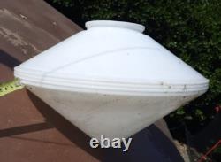 VTG 18 Art Deco White Milk Glass Diamond Shaped Hanging Light