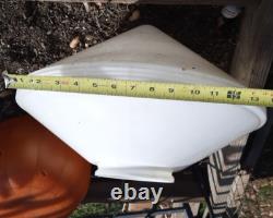 VTG 18 Art Deco White Milk Glass Diamond Shaped Hanging Light
