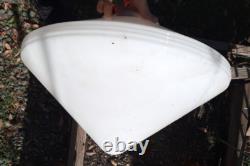 VTG 18 Art Deco White Milk Glass Diamond Shaped Hanging Light