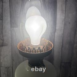 VTG 30 Quoizel GWTW Hurricane Lamp Blue Onion White Milk Glass Parlor Light XL
