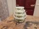 Vtg Ah Fire King Springtime Mod Green Flower Mcm Milk Glass Bowls 4 Set Mixing