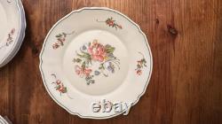 VTG Arcopal Provincial Milk Glass Floral Scalloped 7 Plates & 8 Bowls France