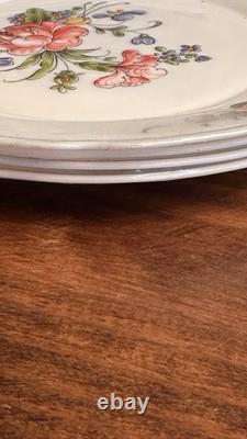 VTG Arcopal Provincial Milk Glass Floral Scalloped 7 Plates & 8 Bowls France