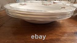 VTG Arcopal Provincial Milk Glass Floral Scalloped 7 Plates & 8 Bowls France